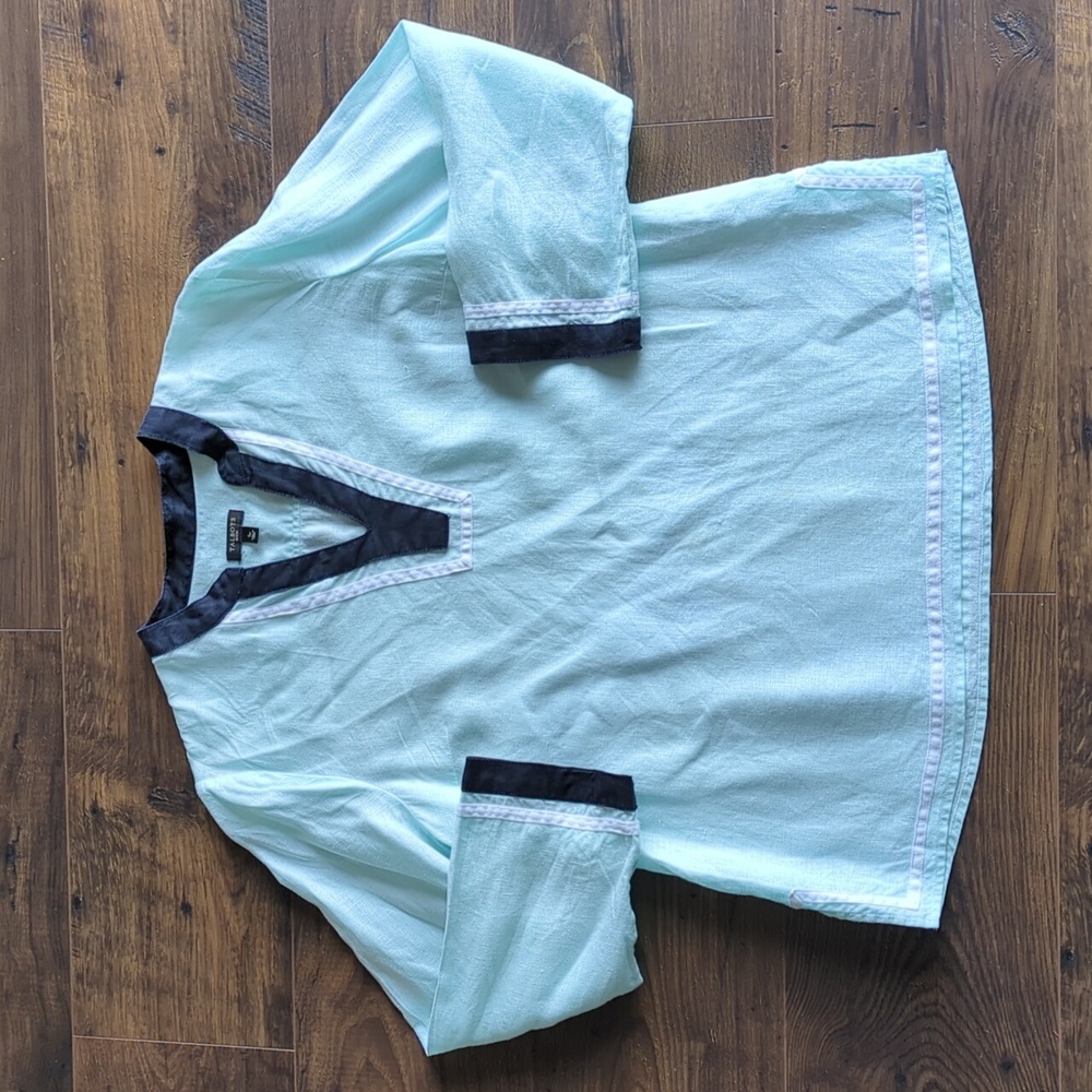 Talbots Light Ice Blue Linen Tunic